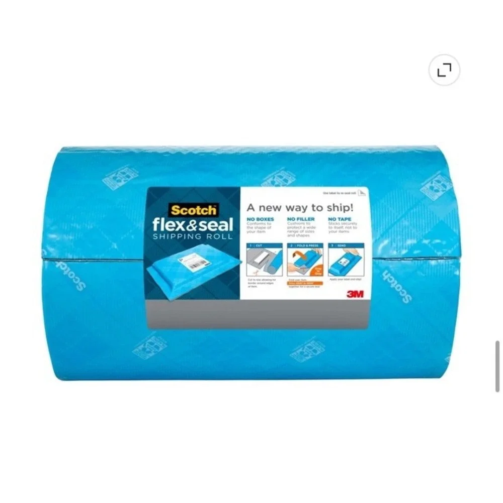 Scotch Flex & Seal Shipping Roll 15 in x 50ft Blue NEW Large Roll Discontinued
